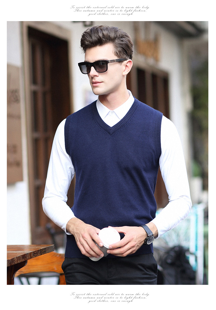 Débardeur homme Woolen gilet pour automne - Ref 1585477 Image 23