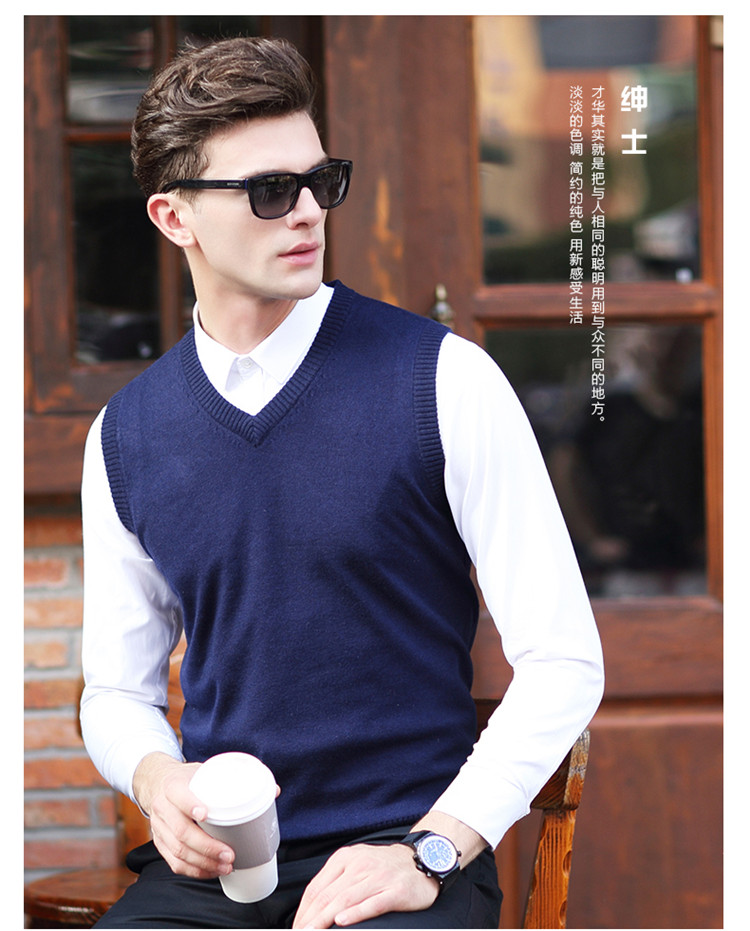 Débardeur homme Woolen gilet pour automne - Ref 1585477 Image 25