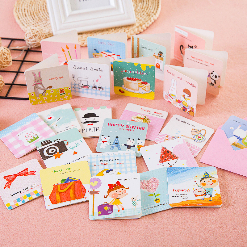 Festival Cards Gift Retro Mini Creative Blessings Birthday Little Cards Gifts Thanks To Greeting Cards With Envelopes