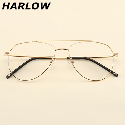 Пилотная миопия двойной лучевые очки рамки мужчины и женщины маленькое лицо, полное золото, принадлежит границе круглые очки мужские очки рамки