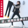 Quần legging nữ mặc quần lọt khe mỏng nhỏ màu đen quần cao eo co giãn chân bút chì quần thu đông quần áo cho người gầy nữ
