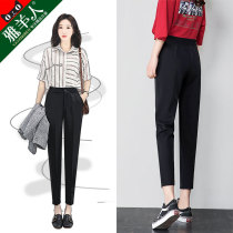 Suit Haren pants womens pants suit high waist slim straight tube casual nine-point small feet black pants spring and autumn
