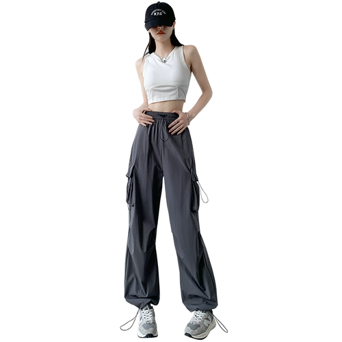 Розовые быстросохнущие тонкие приталенные шелковые штаны, высокая талия, свободный прямой крой