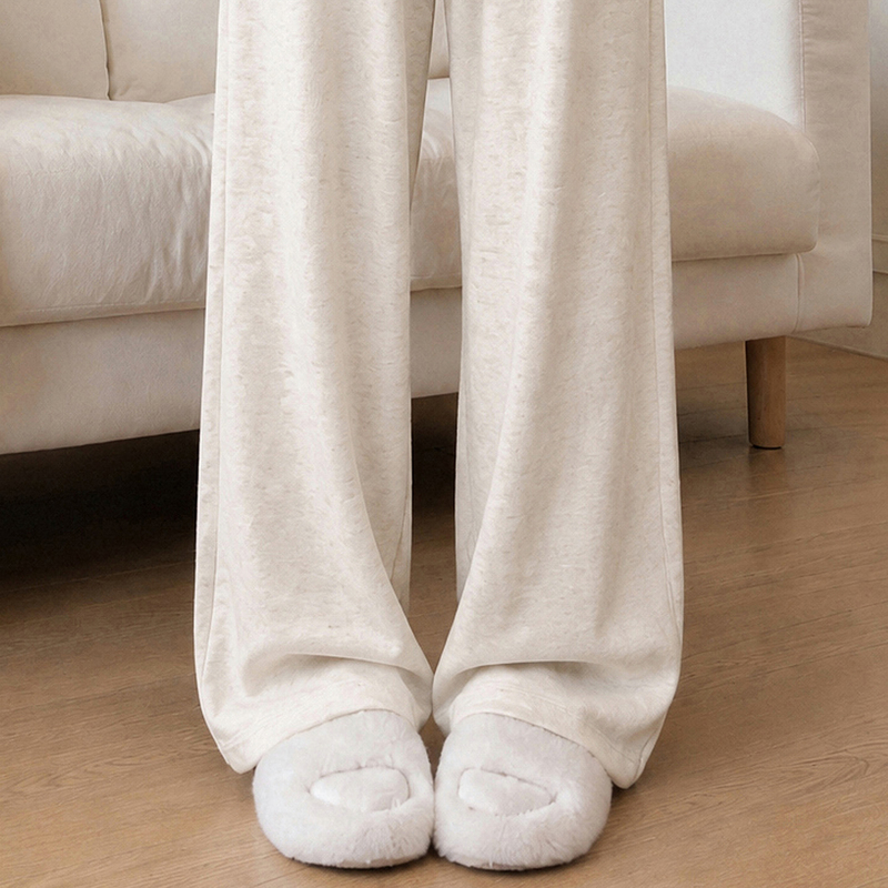 Autumn White Glutinous Rice Pants for Women 2026 New Straight-Leg Drapey Wide-Leg Pants Narrow Version Petite Loose Casual Pants