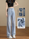 Tencel jeans ແມ່ຍິງ summer ບາງໆ 2026 ໃຫມ່ແອວສູງຂາກວ້າງວ່າງແຄບສະບັບ ice silk ກາງເກງຊື່ສໍາລັບຄົນຂະຫນາດນ້ອຍ