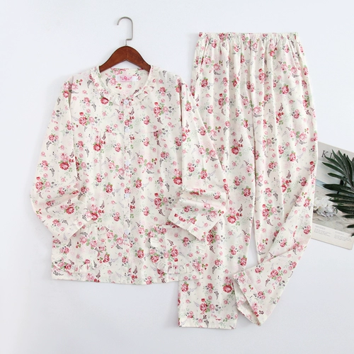 Хлопковый летний лонгслив, штаны, хлопковая тонкая пижама, 100% хлопок, круглый воротник