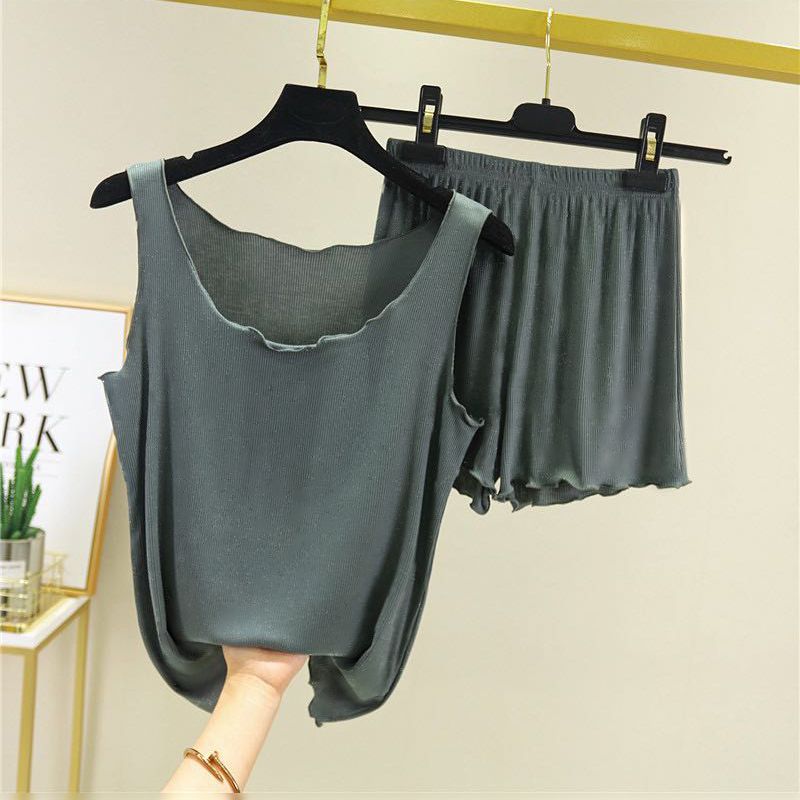 Vest Short Short Suite Woman 2022 New Summer Han Casual Small Movie Yoga Home Clothes Pajamas