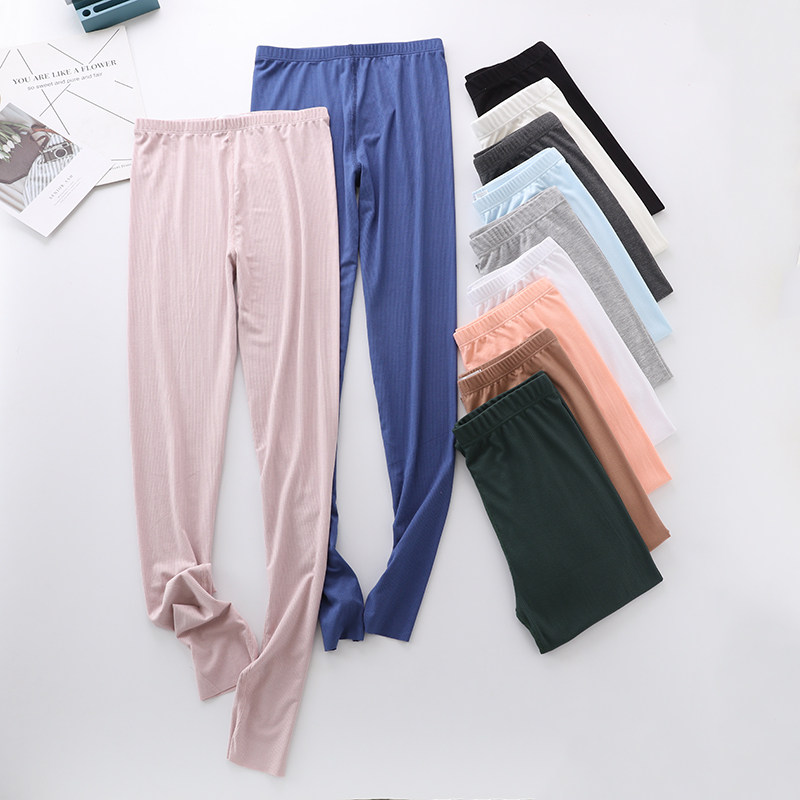 Grey Summer Inner Lap Pants Woman Outside Wearing Slim Fit No Marks Slim Fit Black Yoga Pure Cotton High Waist 90% Pants
