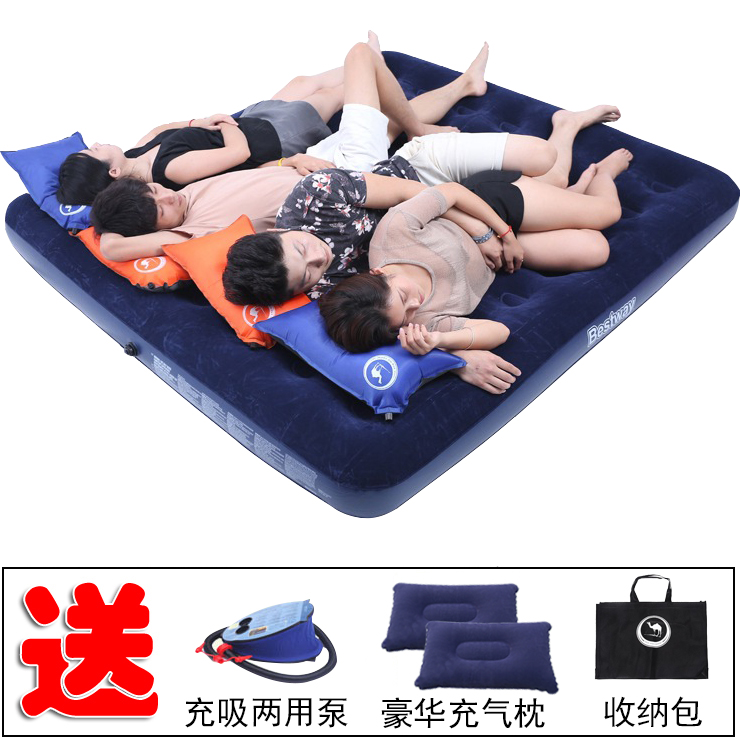 Inflatable water cool cushion single double 3-4 people 1 8 m wide outdoor wild camping with portable thickened inflatable mattress for home