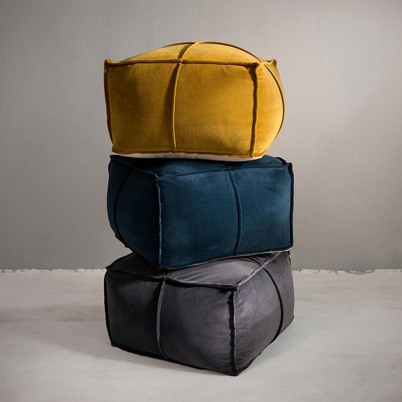 Modern minimalist pure color North sitting stool Puregiment cushion velvet Sofa Stool Thickened Sloth for shoe-changing stool Creative Footrest