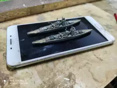1 2000 ship Graf Speeder-class pocket battleship model finished