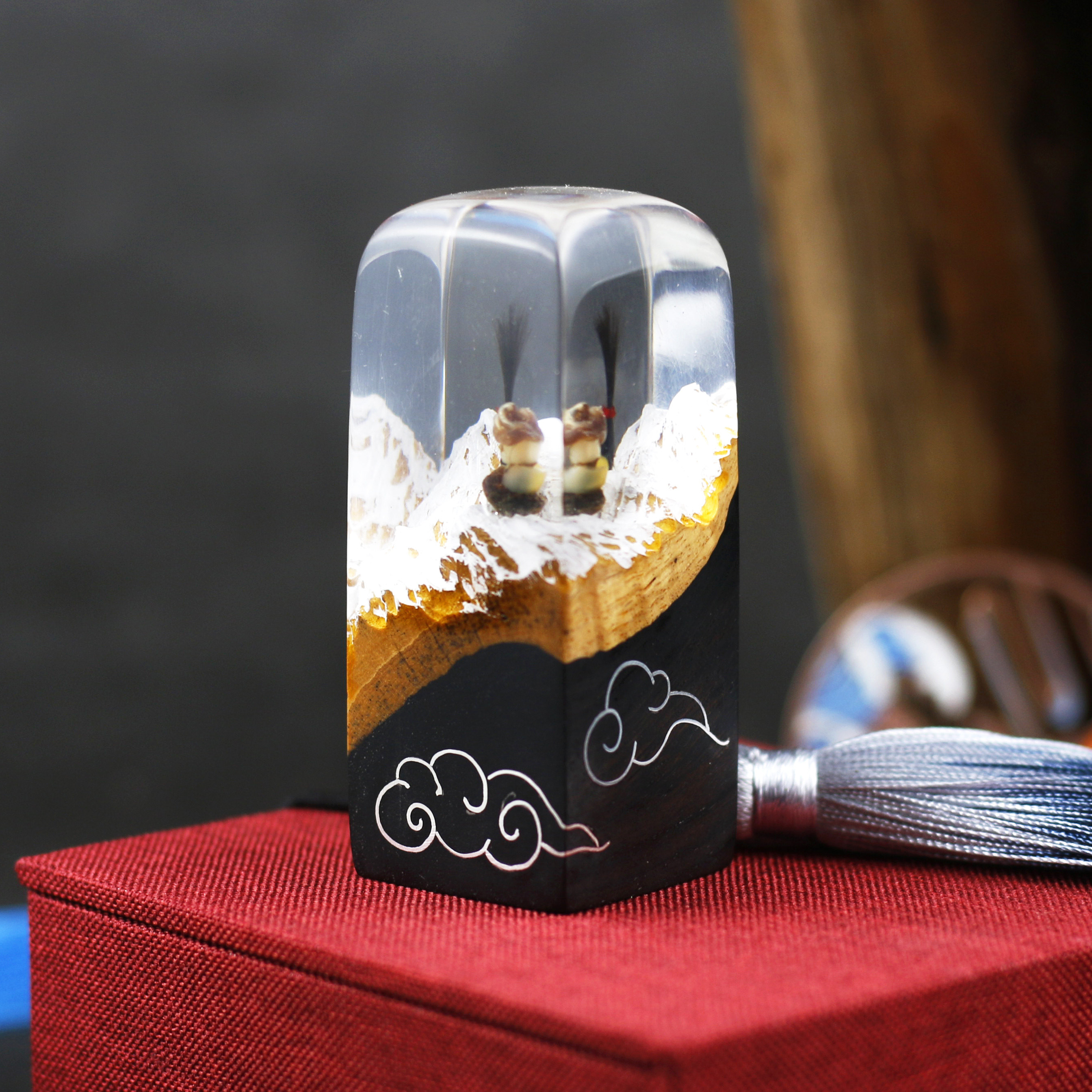 Fetal hair stamp Yin Yang Wood Silver Wire Fetal Hair Hair Stamp Souvenir Umbilical Cord Chapter Baby Baby