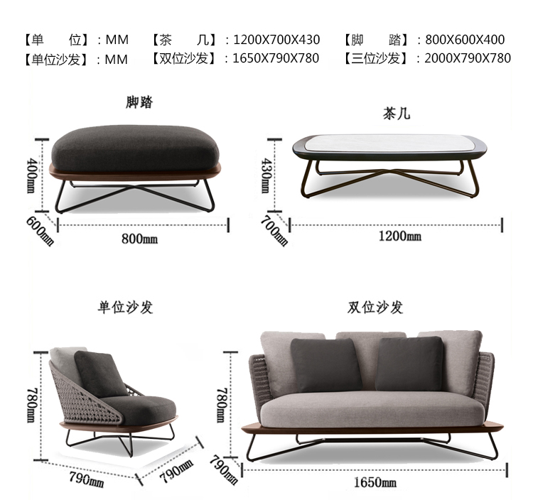 Bắc âu ngoài trời kết hợp sofa mây ghế thiết kế nội thất biệt thự mô hình vườn phòng sân giả sofa mây