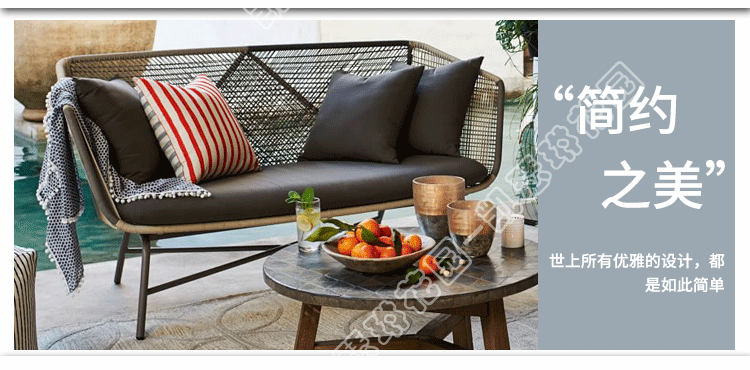 Nội thất sáng tạo Bắc Âu sofa ngoài trời ghế sofa ghế sofa ban công sân vườn ngoài trời kết hợp đồ nội thất mây - Bàn ghế ngoài trời / sân bàn ghế sắt ngoài trời