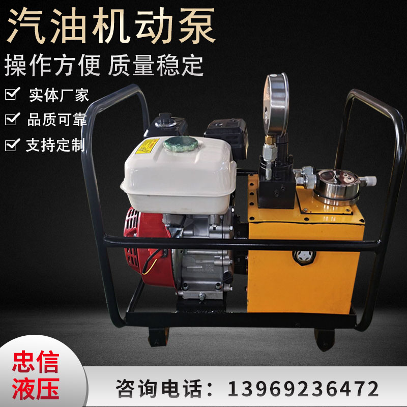 Gasoline engine dynamic hydraulic pump Double-circuit hydraulic press pump Ultra-high pressure steel strand crimping pliers Gasoline mobile pumping station