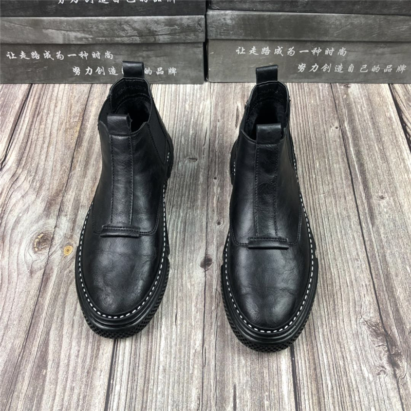 Mùa thu mới, giày cao gót đế bằng, giày đế xuồng đế xuồng phiên bản Hàn Quốc của Martin boot Spirit guys màu đỏ với giày thủy triều - Giay cao giày nam cổ lửng da bò