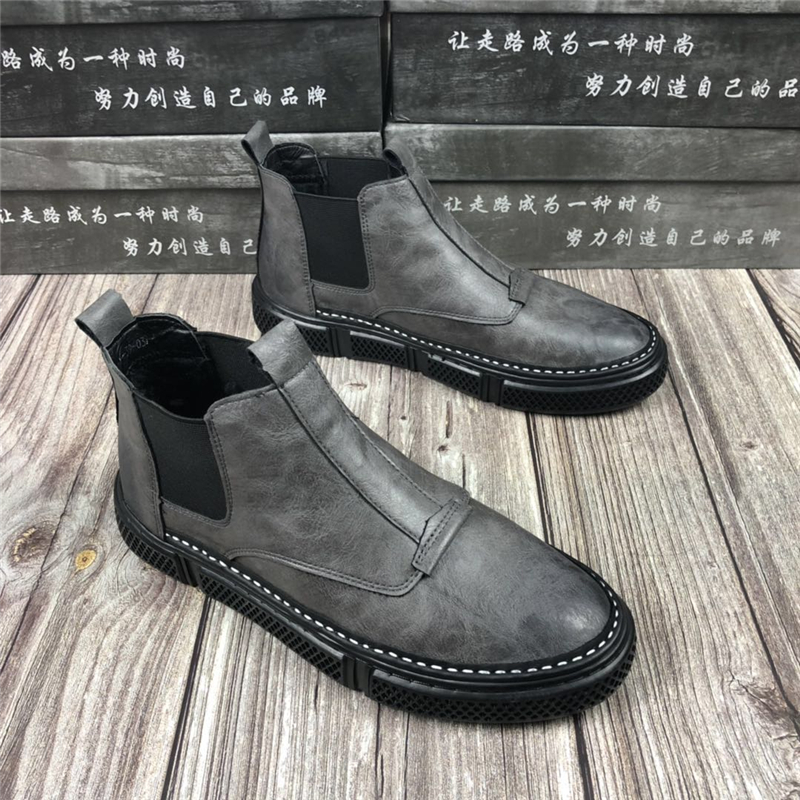 Mùa thu mới, giày cao gót đế bằng, giày đế xuồng đế xuồng phiên bản Hàn Quốc của Martin boot Spirit guys màu đỏ với giày thủy triều - Giay cao giày nam cổ lửng da bò
