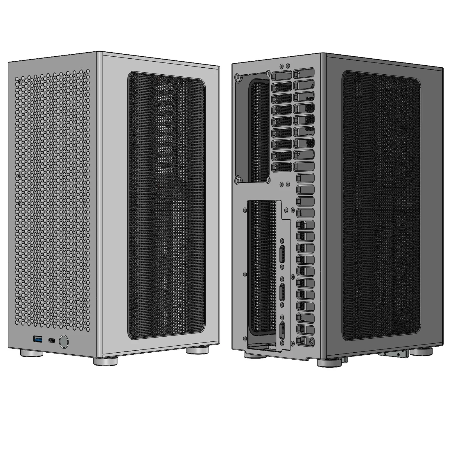 Новый полностью алюминиевый ITX мини-слот ЗС-STSFF вертикальный корпус для ПК 9.3L маленький объем воздушное охлаждение
