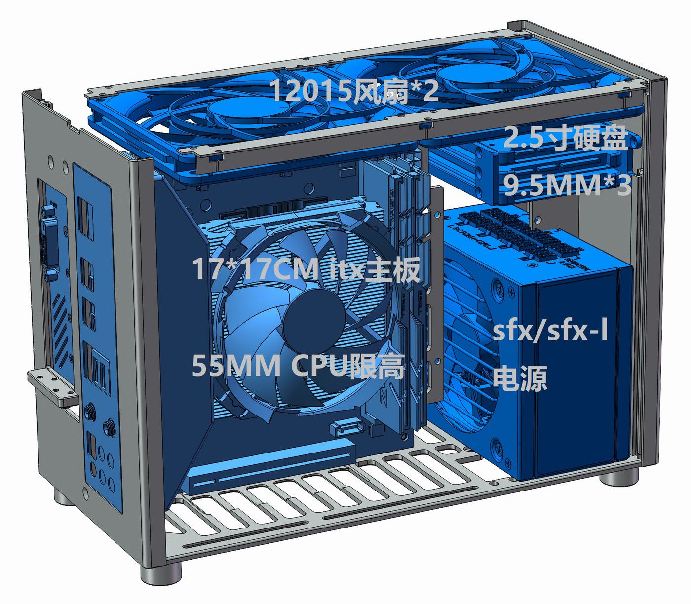 【A4S_白色】【G2S_白色】【SBH】 ZS-A4s Itx Computer Case, Version V4 7.3 Liter Volume, All
