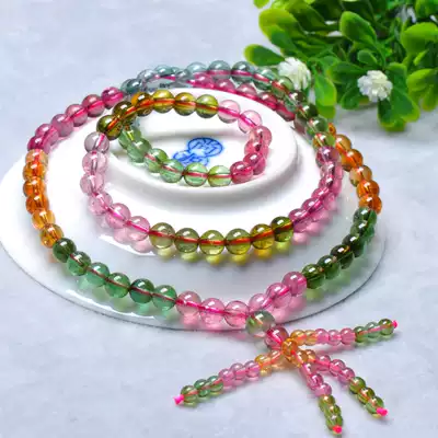 29 36 grams of about 5 5mm Brazilian natural tourmaline sweater chain multi-ring bracelet dual-use style 03918