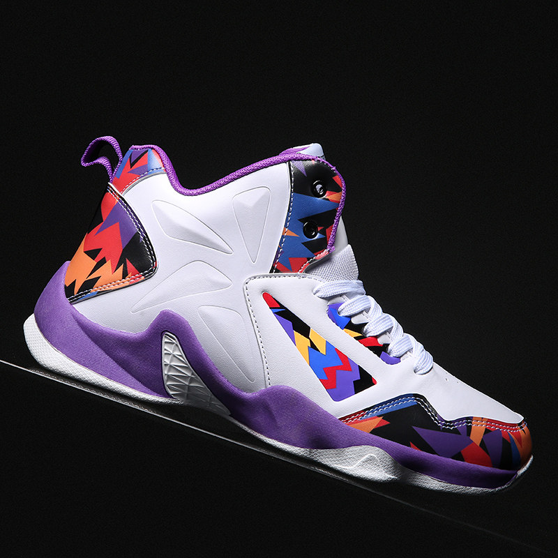 Basketball shoes men's shoes high tube wear-resistant combat boots middle school students sports shoes winter mandarin duck shoes high state non-slip spring sneakers