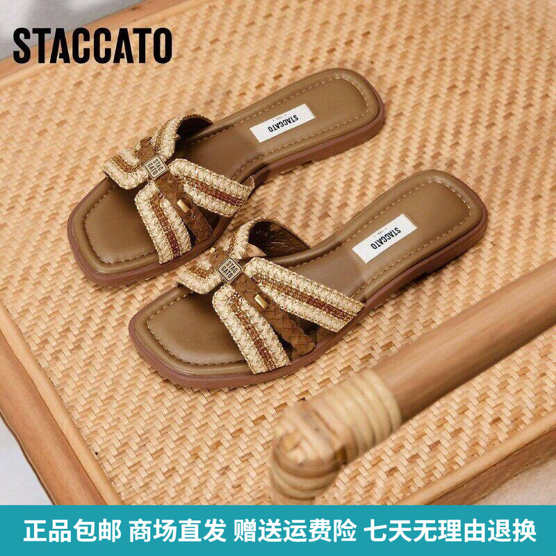 Scatto 2026 Summer New Maya Style Flip-Flops for Outdoor Wear Beach Slippers Flat Women's Sandals Eeq48Bt6