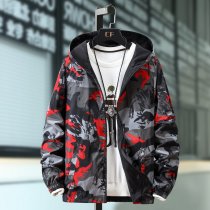 Couple jacket mens double face wearing camouflak jacket kshirt plus fat up for overweight and fat spring autumn season with cap-and-coat sub-student