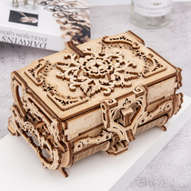 Handmade eco-friendly wood machinery 3D Cubism model globe Perpetual Calendar First Decorated Box Birthday DIY Gift Gift