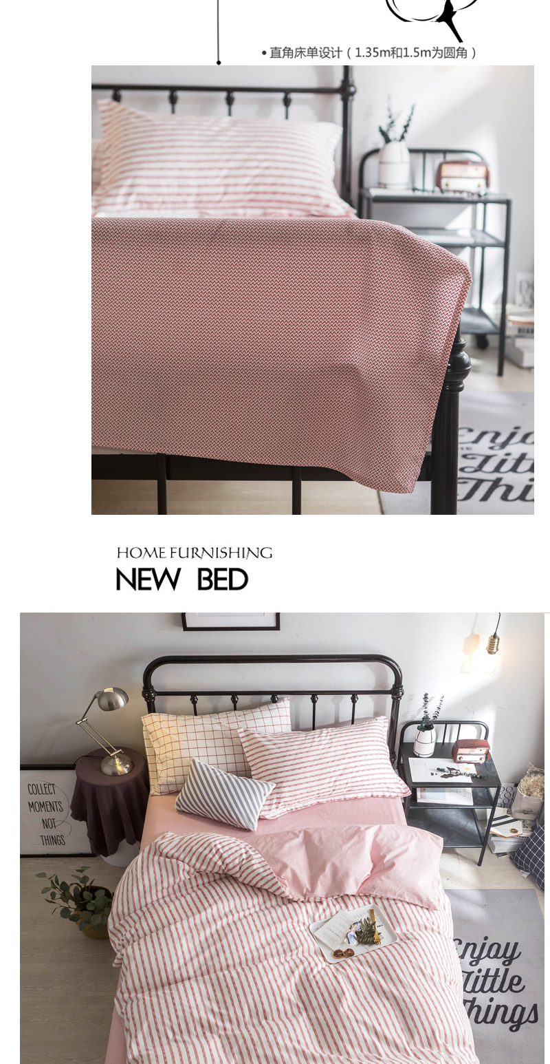 Sheets ba mảnh sinh viên ký túc xá duy nhất 0.9 m cotton phòng ngủ quilt cover pillowcase 1.2 m bộ đồ giường cô gái