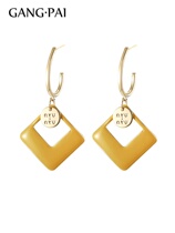 Superior Sense Rhomboid Earrings Woman Long style 100 lap net red suitable for winter ear accessories 2021 New Tide Ear Nails