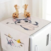 Custom fabric cartoon refrigerator cover dust cover drum washing machine cover roller washing machine cover ice d box towel refrigerator cover cloth single open cover