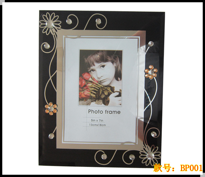 Fashion Crystal Photo Frame 7 Inch Glass Rectangular Dot Drilling Minima Modern Creative Children Desktop Phase Rack Swing Table