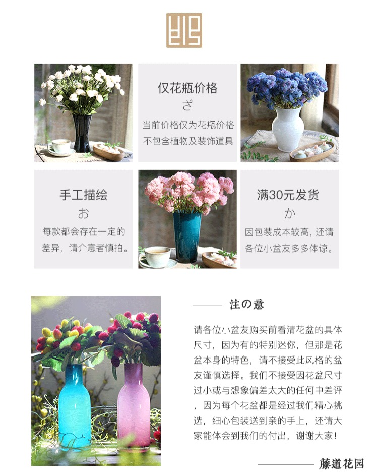 Đơn giản sáng tạo châu Âu sứ sứ bình thủy tinh màu chai thủy canh nhỏ tươi thủ công trang trí phòng khách cắm hoa - Vase / Bồn hoa & Kệ chậu treo trồng cây