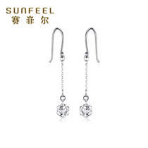 Saifel pt950 platinum earrings platinum flower ear hook ear wire hook long ear hanging for girlfriend
