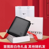 Septwolves, мужской бумажник, короткий картхолдер для водительских прав, из натуральной кожи