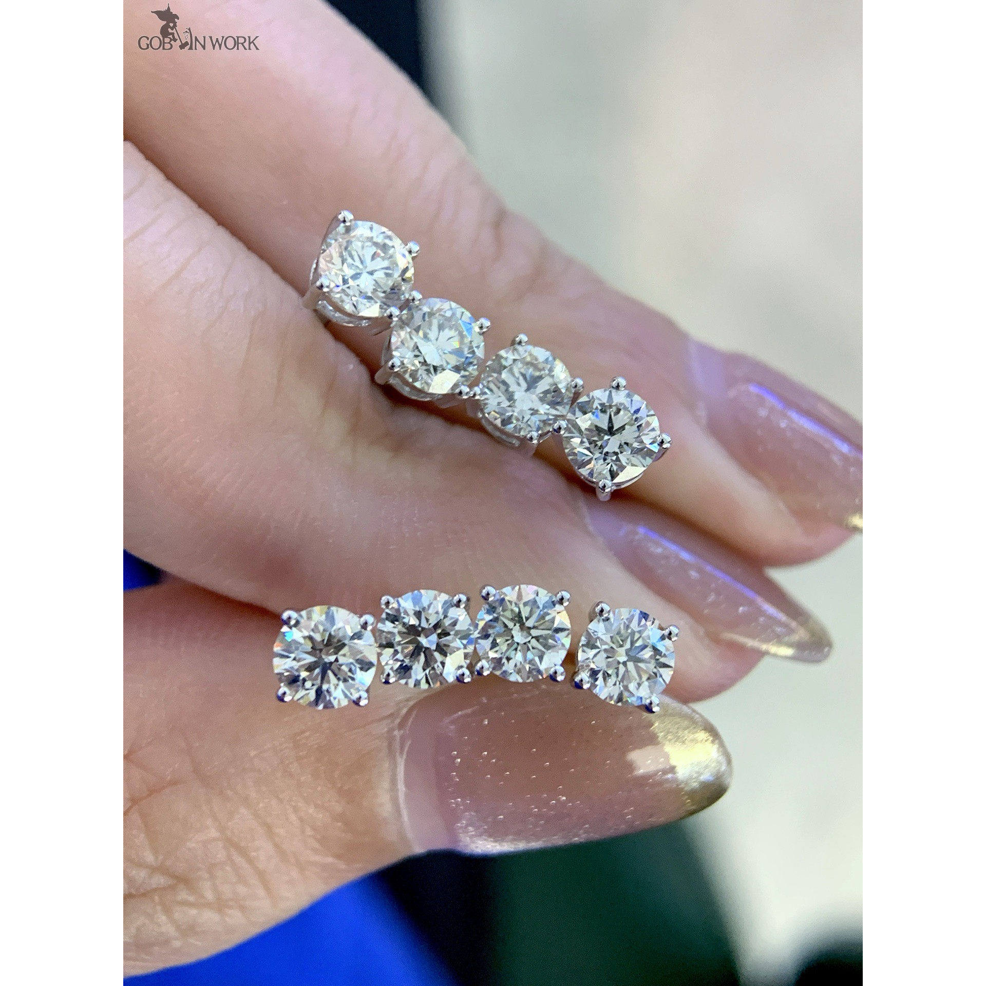 18K白金60分天然钻石耳钉，简约百搭四爪款显大耳环耳饰，性价比之王！-耳饰-淘宝好物网