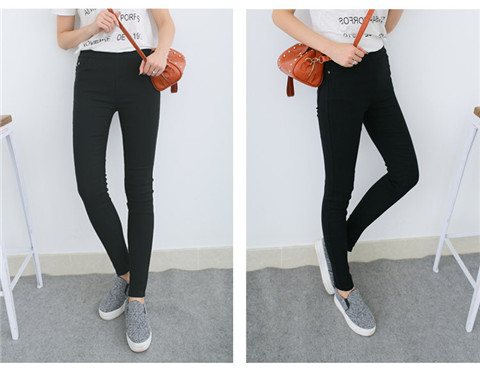 Quần legging đen mặc rộng cộng nhung nhung cao eo quần Quần bút chì quần dài quần mùa thu đông quần tây công sở