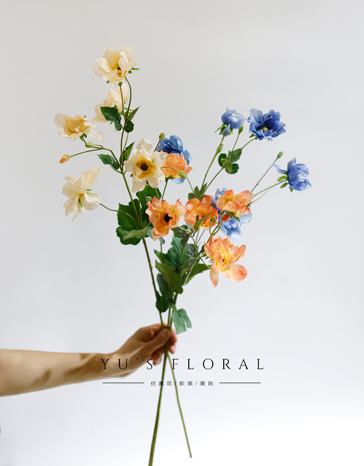 Simulation flower butterfly peony flower art landscape decoration flower single branch fake flower space beautiful Chen photography props