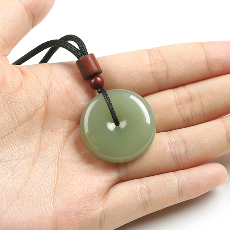 Xinjiang Hetian jade pendant blue white jade safe buckle jade pendant men and women models jade pendant jade pendant baby jade necklace