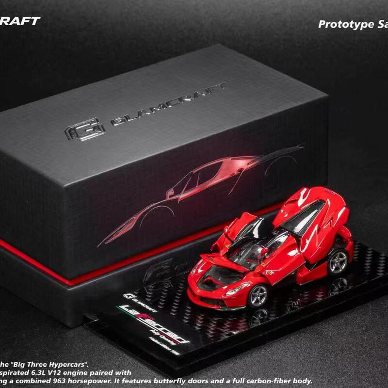 In Stock Glamcraft 1:64 Ferrari Laferrari Standard Red Full Alloy Car Collectible Model