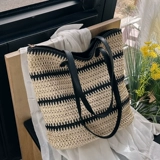 Вместительная и большая вязаная сумка ручной работы, сумка через плечо, модная универсальная соломенная сумка на одно плечо, городской стиль