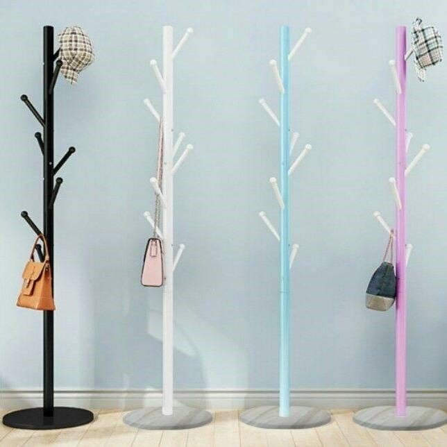 (thickened anti-rust)Simple coat rack Household floor hanger Economical creative bedroom clothes iron frame