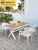 Outdoor Table And Chairs Nordic Wind Milk Tea Shop Coffee Shop Nets Red Open-air Patio Chairs Casual Three Sets White Rattan Chairs
