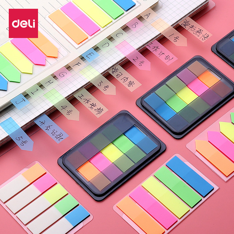 Able Fluorescent Film Indication Index Label Sticker Folder Page Number Student Office Classification Sticker Waterproof Color Book Sticker