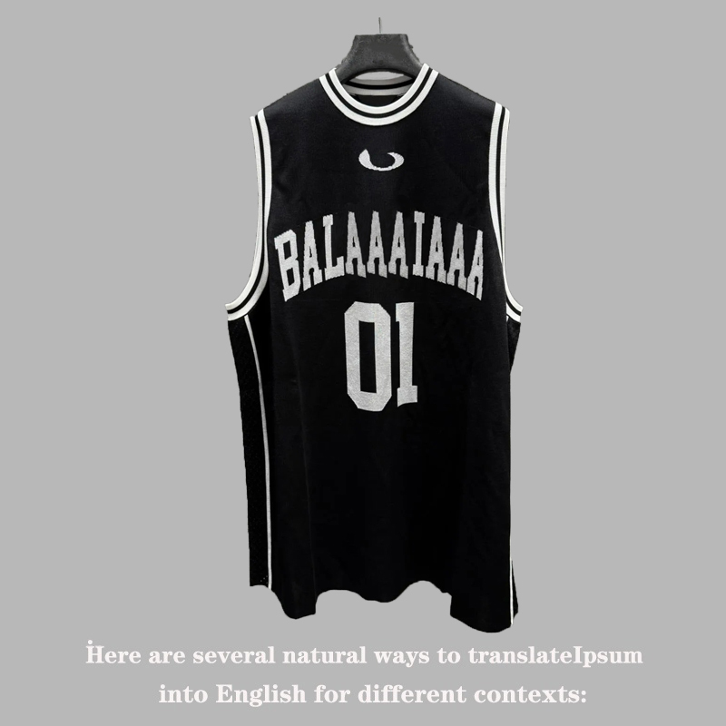 Ceiling! Paris-Style Basketball Embroidery No. 01 Sports Casual Sleeveless Vest Running Loose Short-Sleeved T-Shirt for Men