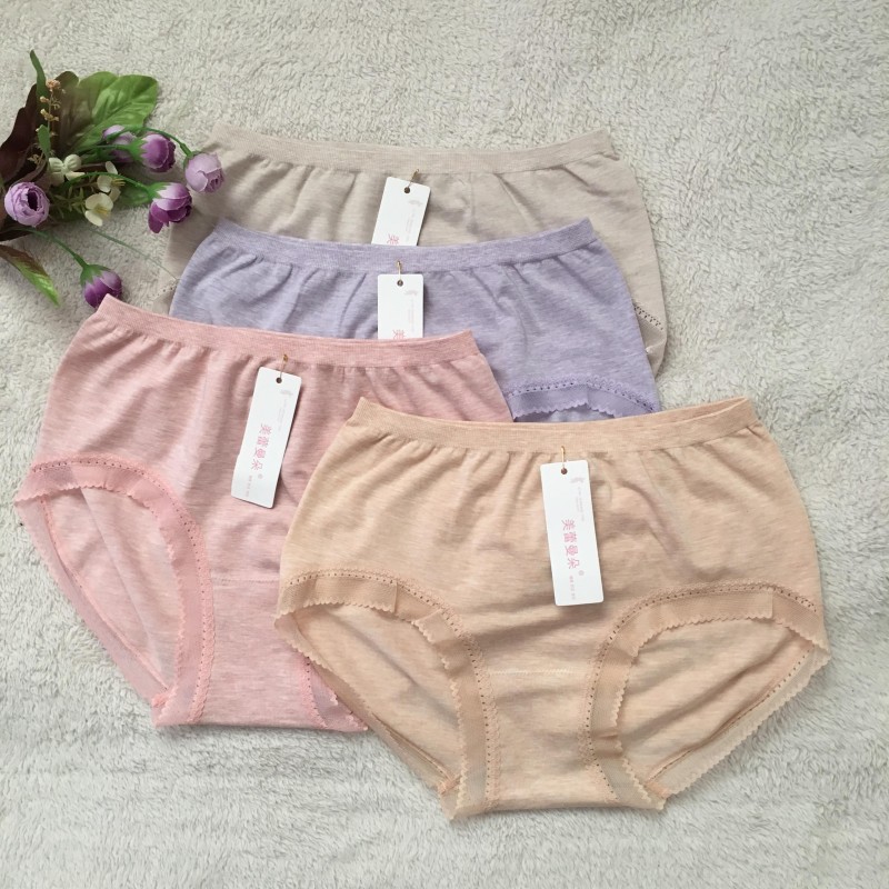 Mei Lei Man Duo đồ lót nữ đầu quần eo màu rắn cotton cotton kháng khuẩn không có dấu vết tam giác phương thức đồ lót quan lot nu dang dui