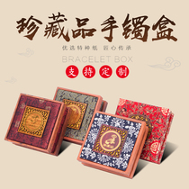 High-grade retro wooden bracelet box hand string beads storage box Wenplay Jade Medal packaging custom logo wholesale