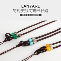 Hand-woven jade pendant lanyard DIY necklace pendant rope for men and women safe buckle gold jewelry sling