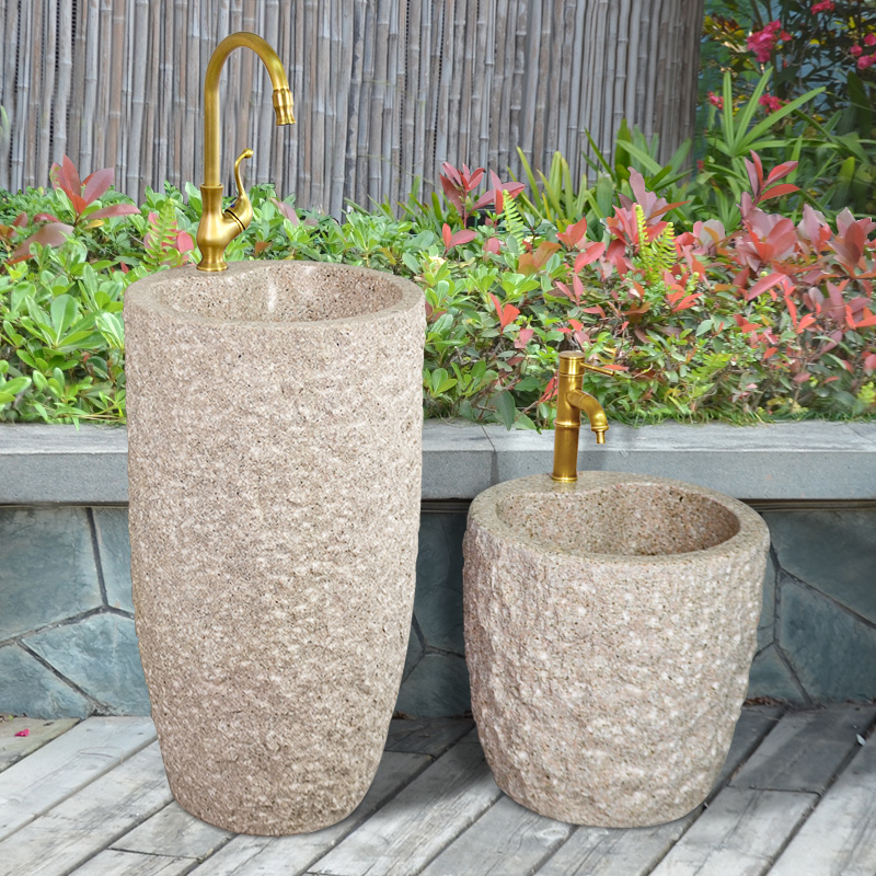 Outdoor Stone Washbasin Patio Garden Garden Pool Terrace Basin column Wash Basin Villa Outdoor Marble Wash