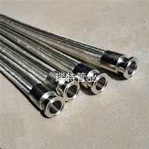 PTFE metal hose 304 braided mesh lined with PTFE withholding sanitary chuck type stainless steel PTFE hose 1 inch